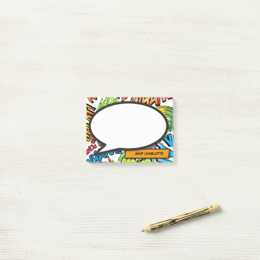 Trendy Modern gepersonaliseerd stripboek Post-it® Notes (Op bureau)