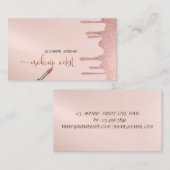 Trendy Modern Glitter Drops, Lipstick, Makeup Visitekaartje (Voorkant / Achterkant)