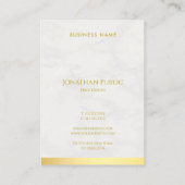 Trendy modern goud en marmer chique handgeschreven visitekaartje (Achterkant)