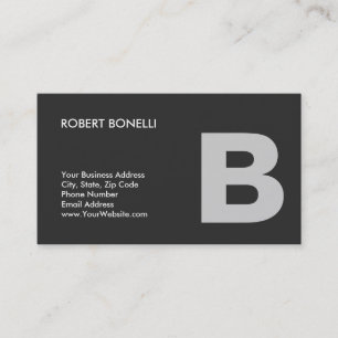 Trendy Modern Gray Monogram Visitekaartje