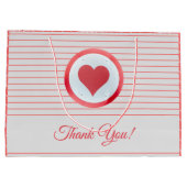 Trendy Modern Groot Rood Hart Gestreept Dank u Groot Cadeauzakje (Achterkant)