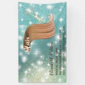 Trendy modern haar logo sprankelende glittery spandoek (Verticaal)