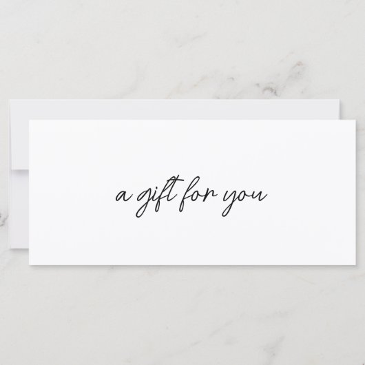 Trendy, modern, handschrift, met qr-code, wit (Achterkant)