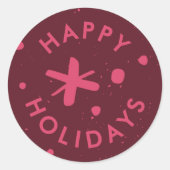 Trendy Modern Handwritten Happy Holidays Sticker (Devant)