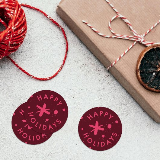 Trendy Modern Handwritten Happy Holidays Sticker