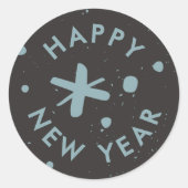 Trendy Modern Handwritten Happy New Year Sticker (Devant)