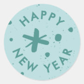 Trendy Modern Handwritten Happy New Year Sticker (Devant)