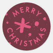 Trendy Modern Handwritten Merry Christmas Sticker (Devant)