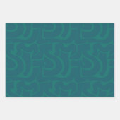 Trendy Modern Helder Gekleurd Turquoise & Marine B Inpakpapier Vel (Voorkant 2)