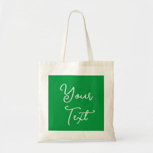 Trendy Modern Kelly Green Handgeschreven Text Budg Tote Bag