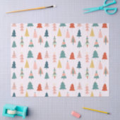 Trendy Modern kerstboompatroon op roze Tissuepapier (Craft)