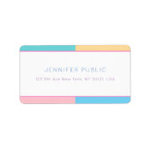 Trendy Modern Kleurrijk Ontwerp Sjabloon Adres Etiket (Voorkant)