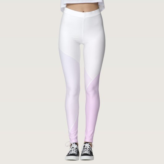 Trendy Modern Leggings Roze Blauw Paars Wit (Voorkant)
