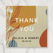 Trendy Modern Line Abstract Protea Botanical Bedankjes Labels (Voorkant)