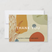 Trendy Modern Line Abstract Protea Botanical Bedankkaart (Voorkant)