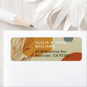 Trendy Modern Line Abstract Protea Botanical Etiket (Insitu)