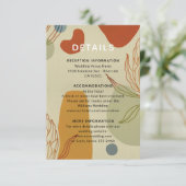 Trendy Modern Line Abstract Protea Botanical Informatiekaartje (Staand voorkant)