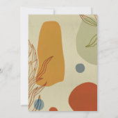 Trendy Modern Line Abstract Protea Botanical Kaart (Achterkant)