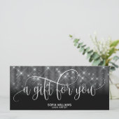 trendy modern luxe Silver Certificate Gift Kaart (Staand voorkant)