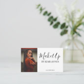 Trendy Modern Makeup Artist Script Foto Visitekaartje (Staand voorkant)