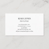 Trendy Modern Makeup Artist Script Foto Visitekaartje (Achterkant)