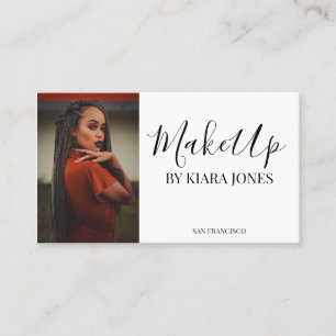 Trendy Modern Makeup Artist Script Foto Visitekaartje