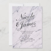 Trendy Modern Marble Elegant Wedding Invitations Kaart (Voorkant)
