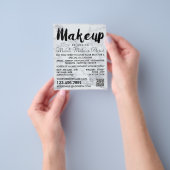 Trendy Modern Marble Makeup Artist Adverteren Flyer (Hand)