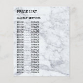 Trendy Modern Marble Makeup Artist Adverteren Flyer (Achterkant)