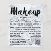 Trendy Modern Marble Makeup Artist Adverteren Flyer (Voorkant)