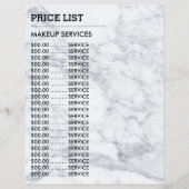 Trendy Modern Marble Makeup Artist Adverteren Flyer (Achterkant)
