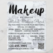 Trendy Modern Marble Makeup Artist Adverteren Flyer (Voorkant)