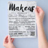 Trendy Modern Marble Makeup Artist Adverteren Flyer (Hand)
