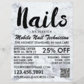 Trendy Modern Marble Nail Technicien, Nail Salon Flyer (Voorkant)