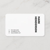 Trendy Modern Minimaal Zwart-Wit Visitekaartje (Voorkant)