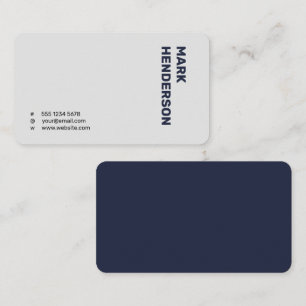 Trendy Modern Minimal Navy Blue Visitekaartje