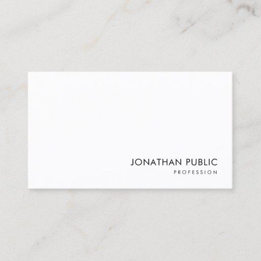 Trendy Modern Minimalist Elegant Design Template Visitekaartje (Voorkant)