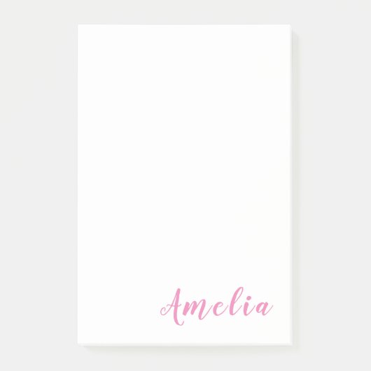 Trendy Modern minimalist Professional Roze Post-it® Notes (Voorkant)