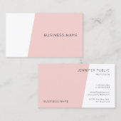 Trendy Modern Minimalist Sjabloon Blush Pink Visitekaartje (Voorkant / Achterkant)