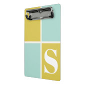 Trendy Modern Monogram Blue Yellow Geometric Mini Klembord (Angled2)