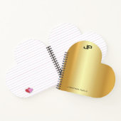 Trendy Modern Monogram Elegant Gold Sjabloon Notitieboek (Binnen)