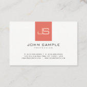 Trendy Modern Monogram Elegante Sjabloon Visitekaartje (Achterkant)