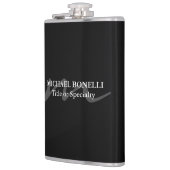 Trendy modern monogram initiaal professioneel zwar heupfles (Links)