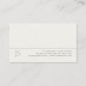 Trendy Modern Monogram Minimalist Luxury Design Visitekaartje (Achterkant)