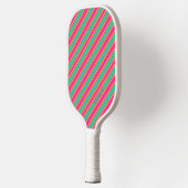 Trendy Modern Monogram Name Striped Pickleball Paddle (Links)