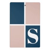 Trendy Modern Monogram Navy Blue Blush Pink Mini Klembord (Achterkant)