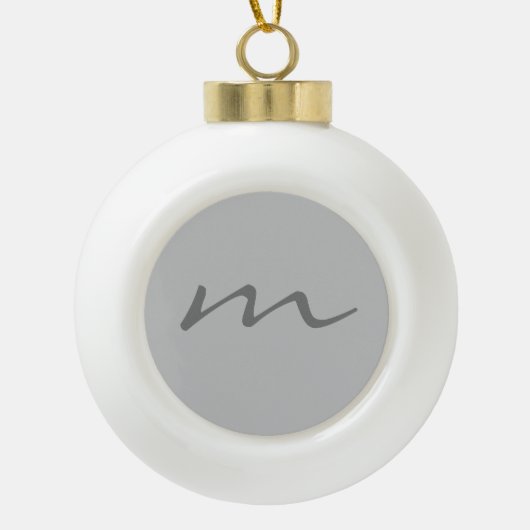 Trendy modern monogram professional keramische bal ornament (Voorkant)