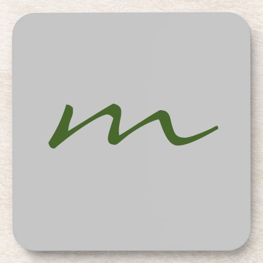 Trendy modern monogram professioneel grijs bier onderzetter (Voorkant)