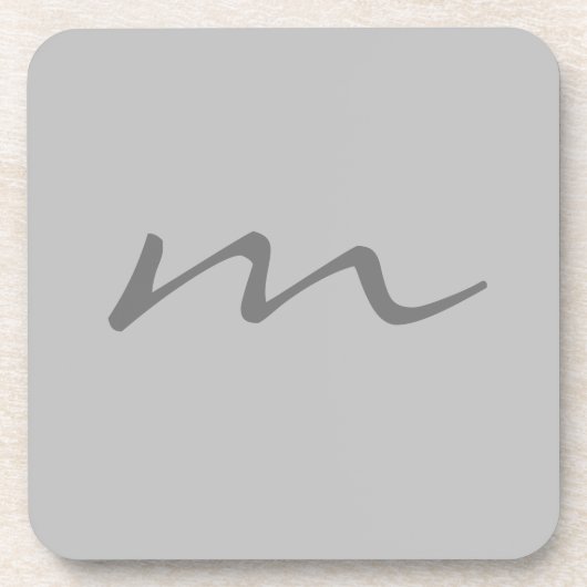 Trendy modern monogram professioneel grijs bier onderzetter (Voorkant)