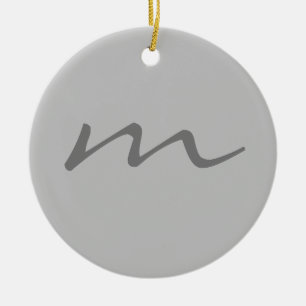 Trendy modern monogram professioneel grijs keramisch ornament